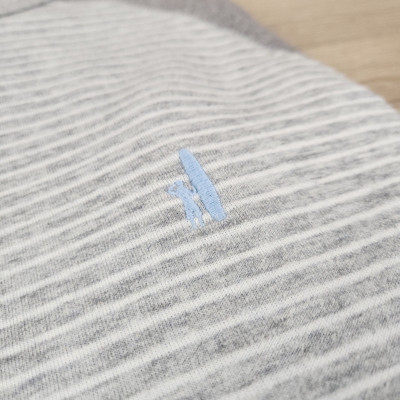 Johnnie O Sweatshirt Mens XL Gray Pullover Crew Neck Striped Logo - Picture 6 of 6